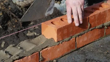 brick wall under construction