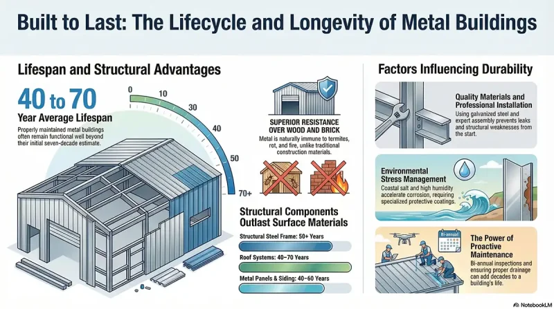 metal building longevity infographic